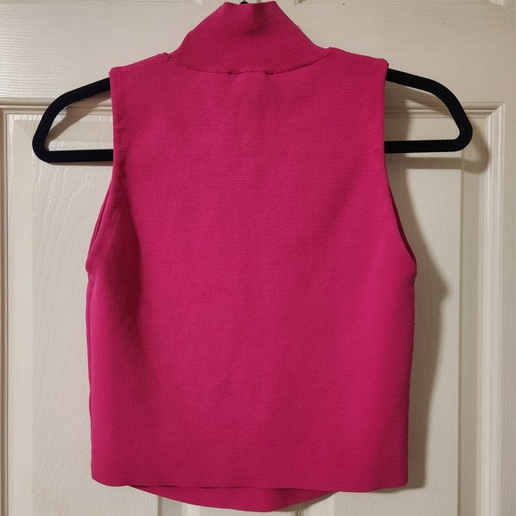 House of Harlow 1960 hot pink mockneck sweater tank Womens size small - Picture 2 of 4